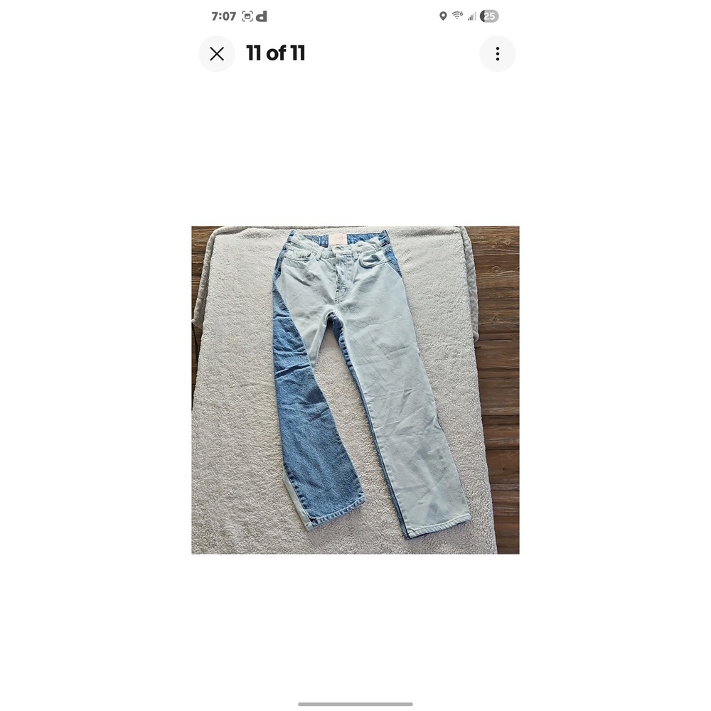 Revice Denim Two Tone Contrast Straight Leg Jeans Light Medium Wash Size 26